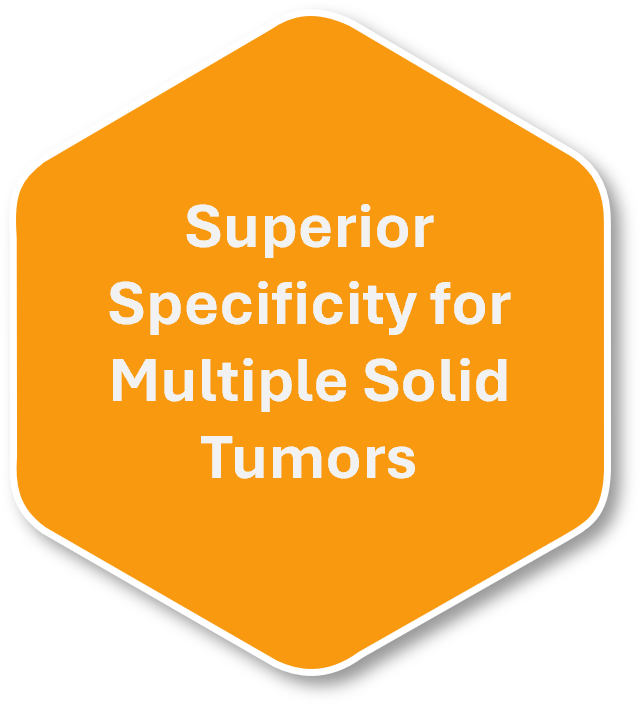 Superior Specificity for Multiple Solid Tumors